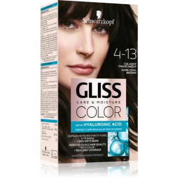 Schwarzkopf Gliss Color permanentní barva na vlasy odstín 4-13 Chladný tmavě hnědý 1 ks