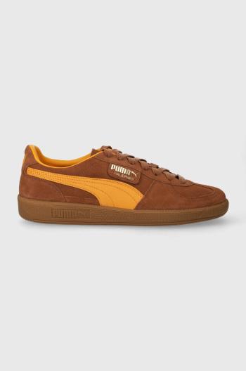 Semišové sneakers boty Puma Palermo hnědá barva, 396463