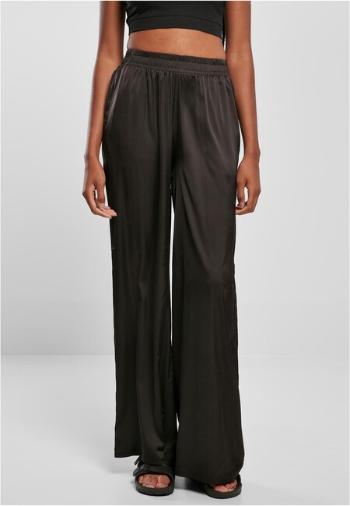 Urban Classics Ladies Satin Wide Leg Pants black - XS