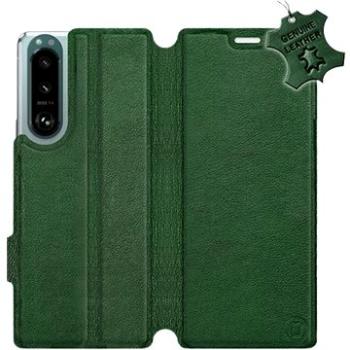 Kožené flip pouzdro na mobil Sony Xperia 5 III - Zelené -  Green Leather (5903516744725)