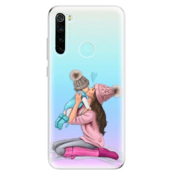 Odolné silikonové pouzdro iSaprio - Kissing Mom - Brunette and Boy - Xiaomi Redmi Note 8