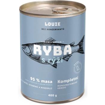 LOUIE RYBÍ S RÝŽÍ 400 G Psí konzerva, modrá, velikost