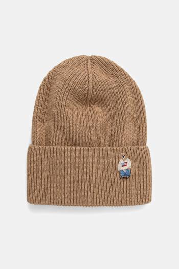Detská čiapka s prímesou vlny Jamiks JEREMY béžová farba, JZI310