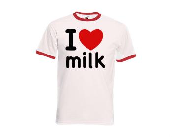 Pánské tričko s kontrastními lemy I Love milk