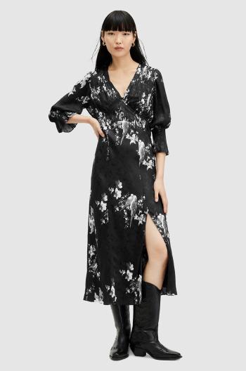 Šaty AllSaints ANI IONA DRESS černá barva, midi, W003DA