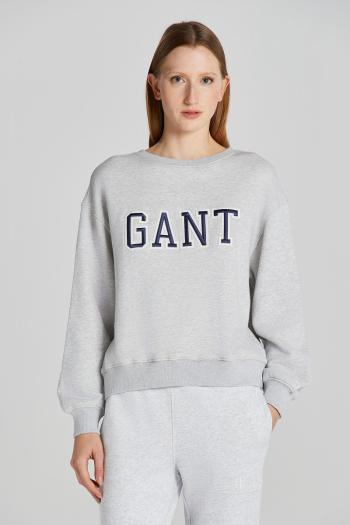 MIKINA GANT LOGO C-NECK SWEAT PALE GREY MELANGE