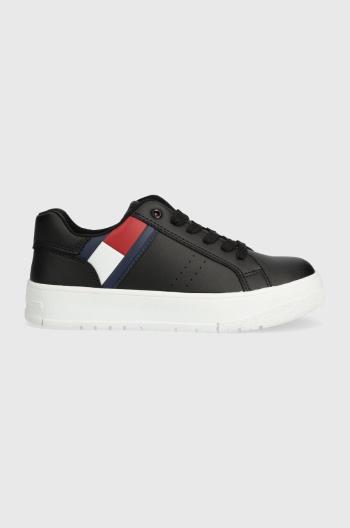 Dětské sneakers boty Tommy Hilfiger černá barva