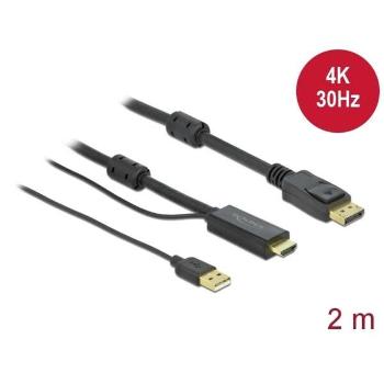 Delock HDMI - DisplayPort-kábel 4K 30 Hz 2 m