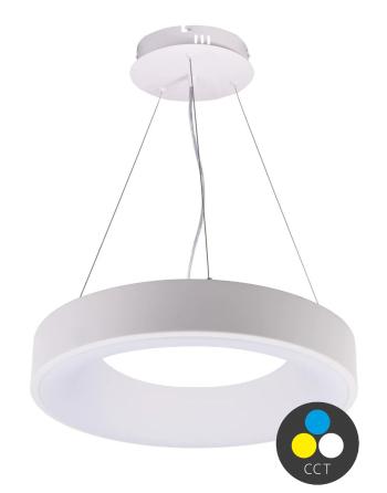 T-LED Bílé závěsné LED svítidlo kulaté 380mm 32W CCT 105543