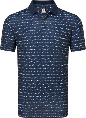 Footjoy Flag Banner Print Navy M Polo košile