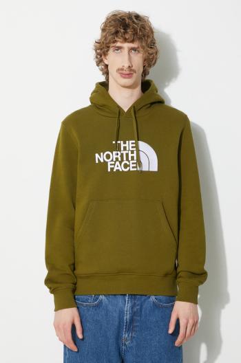 Bavlnená mikina The North Face M Drew Peak Pullover Hoodie pánska, zelená farba, s kapucňou, s nášivkou, NF00AHJYPIB1