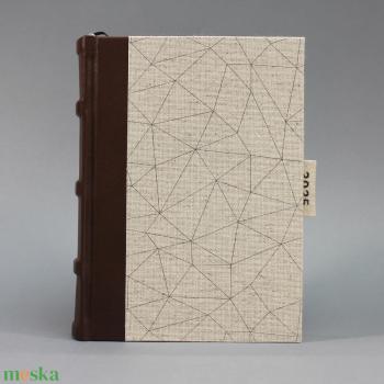 2026 napi tervező / határidőnapló - valódi bőr gerinc és natúr vászonkötés