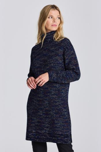 ŠATY GANT D2. MULTI COLOR ROLLNECK DRESS EVENING BLUE