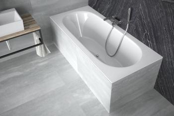 BESCO - Obdĺžniková vaňa VITAE SLIM - Nožičky k vani - Bez nožičiek, Rozmer vane - 160 × 75 cm VANVITAE160SLIM