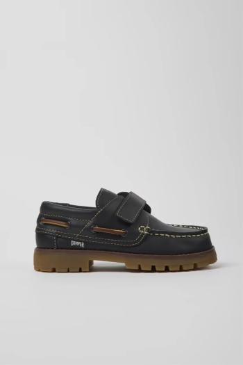 Detské kožené mokasíny Camper čierna farba, K800417