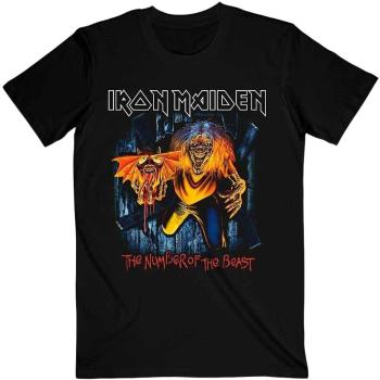 Iron Maiden Tričko Number Of The Beast Eddie Panel Burst Unisex Black L