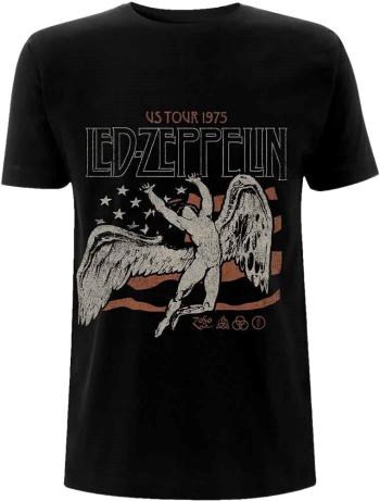 Led Zeppelin Tričko US 1975 Tour Flag Unisex Black L