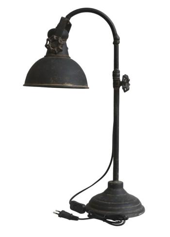 Černá antik kovová stolní lampa s patinou Factory - 53 cm / E14 71031624 (71316-24)