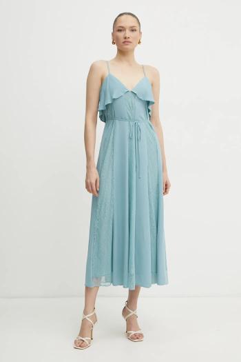 Šaty Twinset tyrkysová farba, maxi, áčkový strih, 251TP2412