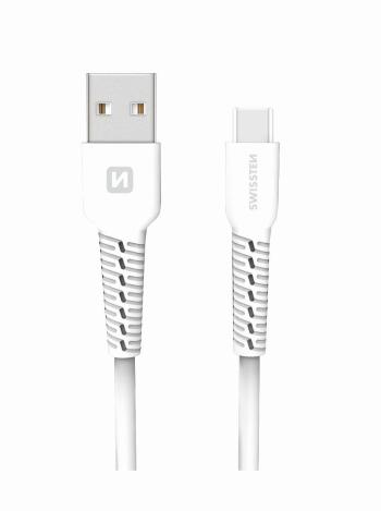 Adatkábel Swissten USB-C 1m, fehér