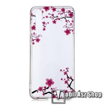 Szilikon védő tok / hátlap - VIRÁGZÓ FA MINTÁS - HUAWEI P20 (2018)