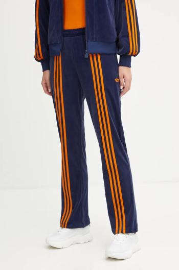 Velurové teplákové kalhoty adidas Originals 70s Velour Track Pant tmavomodrá barva, s aplikací, JN8290