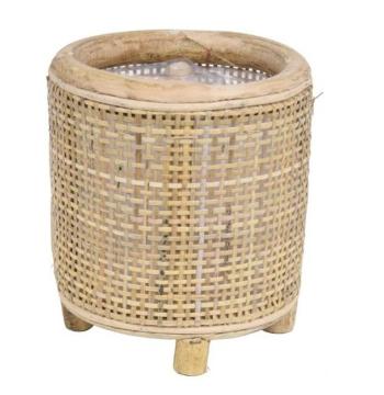 Kulatý bambusový květináč na nožičkách Bamboo - Ø14*16 cm 303140