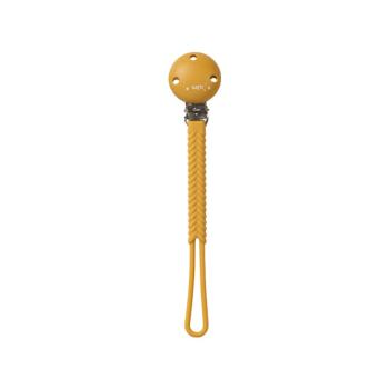 Saro Baby Braided Silicone Pacifier Holder klip na dudlík Mustard 1 ks