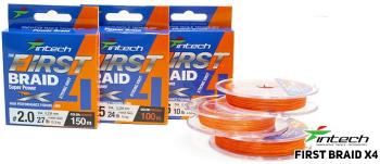 Intech first splétaná šňůra braided line braid x4 orange 150 m - 0,148 mm 5,45 kg