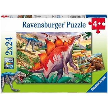 Ravensburger puzzle 051793 Svět dinosaurů 2x24 dílků  (4005556051793)