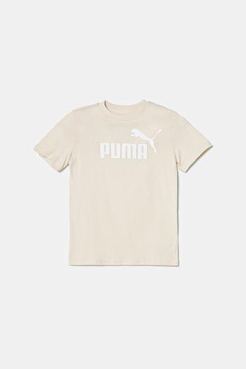 Detské tričko Puma ESS No. 1 Logo Tee béžová farba, 684892