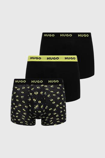 Boxerky HUGO 3-pack pánské, černá barva, 50517887