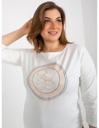 Dámská halenka plus size s 3/4 rukávy CACIA ecru 