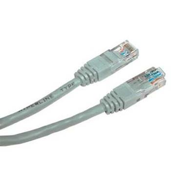 Síťový LAN kábel UTP patchcord, Cat.5e, RJ45 samec - RJ45 samec, 0.25 m, netienený, šedý, economy, DOPREDAJ