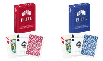 12 csomag PÓKER KÁRTYA 100% PLASZTIK, COPAG ELITE POKER JUMBO NAGY SZÁMMAL (6 DB PIROS + 6 DB KÉK HÁTLAPPAL)