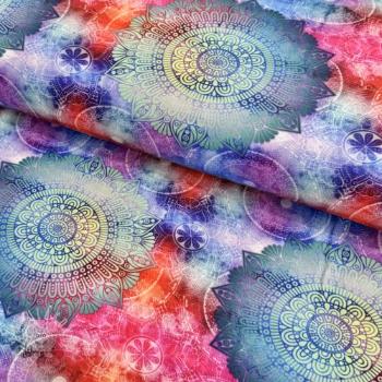 Úplet VISCOSE LYCRA HEAVY Mandala blue digital print