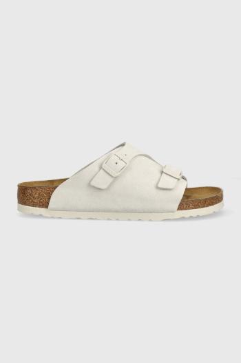 Semišové pantofle Birkenstock Zurich dámské, šedá barva, 1025008