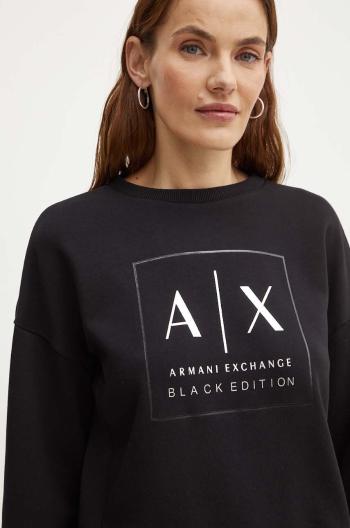 Mikina Armani Exchange dámská, černá barva, s potiskem, XW000006 AF10172