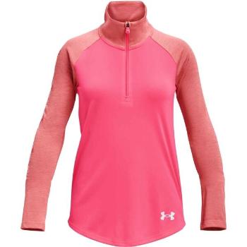 Under Armour TECH GRAPHIC 1/2 ZIP Dívčí tričko s dlouhým rukávem, růžová, velikost