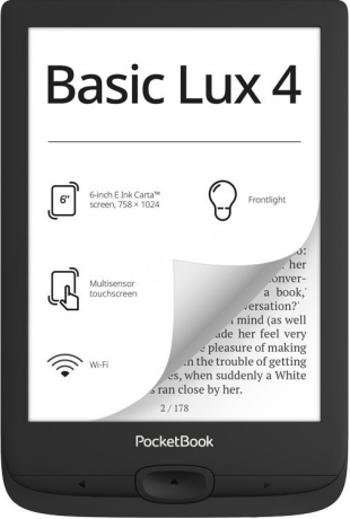 PocketBook 618 Basic Lux 4 ink, černá, bez reklam