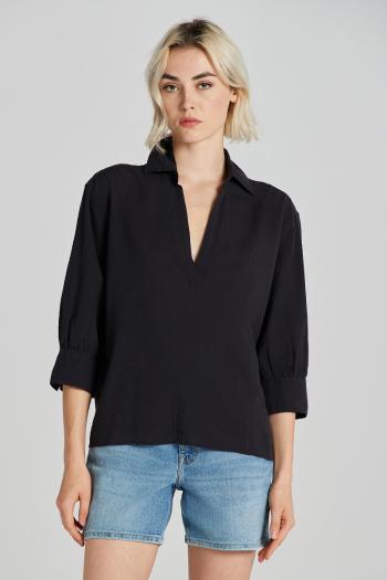 KOŠILE GANT REL SEERSUCKER STRIPE POPOVER BLACK