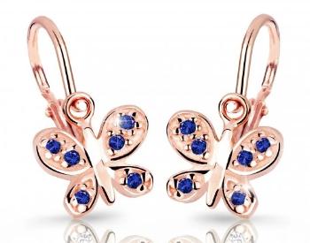 Cutie Jewellery Dětské náušnice z růžového zlata C2748-10-X-4 modrá