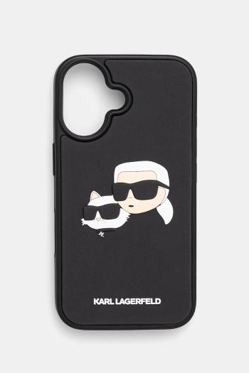 Puzdro na mobil Karl Lagerfeld iPhone 16 čierna farba, KLHCP16SRBCKCHLK