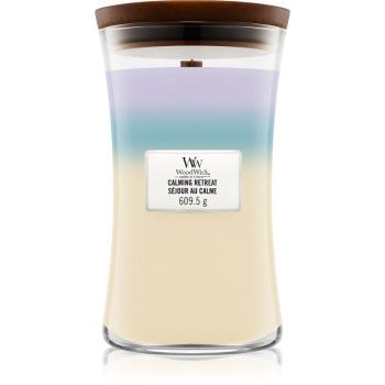 Woodwick Trilogy Calming Retreat vonná svíčka s dřevěným knotem 609.5 g