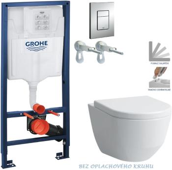 Rapid SL pro závěsné WC 38528SET s chromovou deskou + WC LAUFEN PRO RIMLESS + SEDÁTKO 38772001 LP1