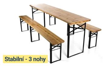 Hawaj Pivní set skládací 220 x 50 x 25 cm - 3 nohy na lavici