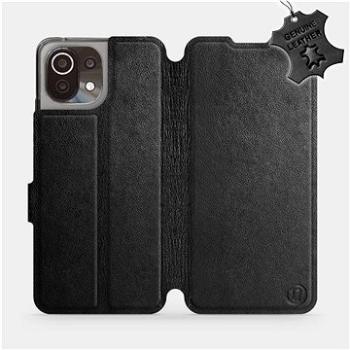 Kožené flip pouzdro na mobil Xiaomi Mi 11 Lite LTE / 5G - Černé - Black Leather (5903516701230)