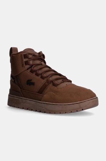 Sneakers boty Lacoste T-Clip Winter Mid hnědá barva, 48SMA0040