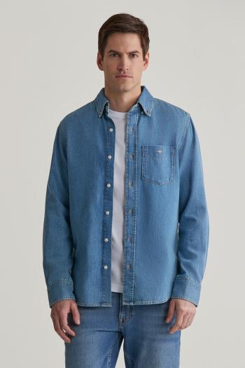 KOŠILE GANT REG DENIM SHIRT SEMI LIGHT BLUE WORN IN