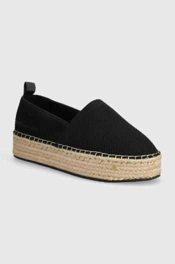 Espadrilky Calvin Klein Jeans PLATFORM ESPADRILLE UC černá barva, na platformě, YW0YW01377